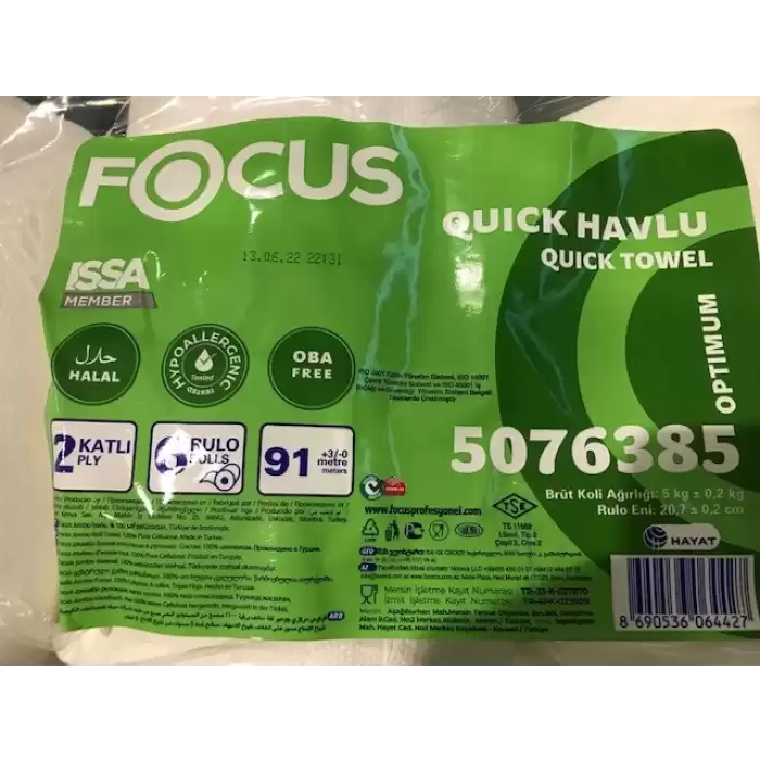 Focus 5076385 2 Katlı 91Mt 6 Rulo Optımum  Tuvalet Kağıdı