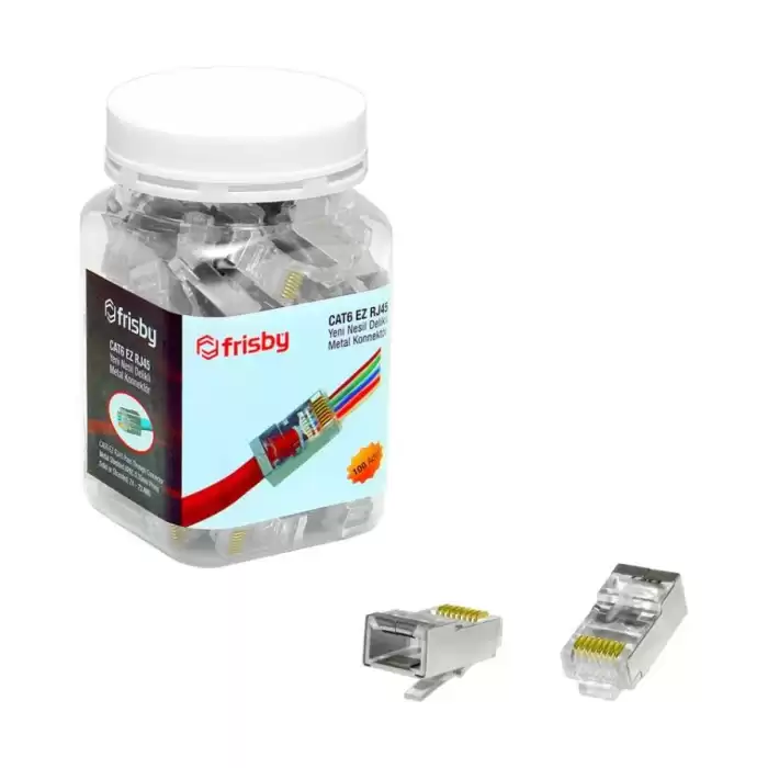 Frisby Fnw-Rj4532N Cat6 Ez Rj45 100Lü Yeni Nesil Delikli Metal Konnektör