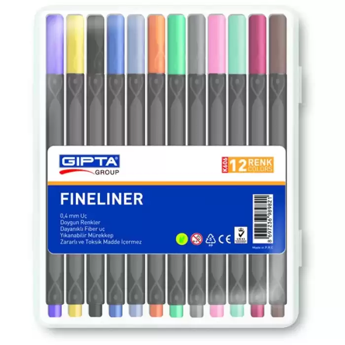 Gıpta Fineliner 0.4 Mm Üçgen 12 Renk K606