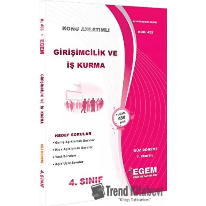 Girişimcilik ve İş Kurma Konu Anlatımlı Hedef Sorular 4. Sınıf Güz Dönemi 7. Yarıyıl (Kod 455)