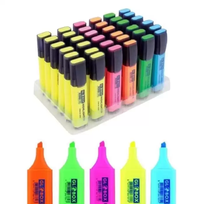Globox Fosforlu Kalem Pastel Renk 36 Lı Stand 3233
