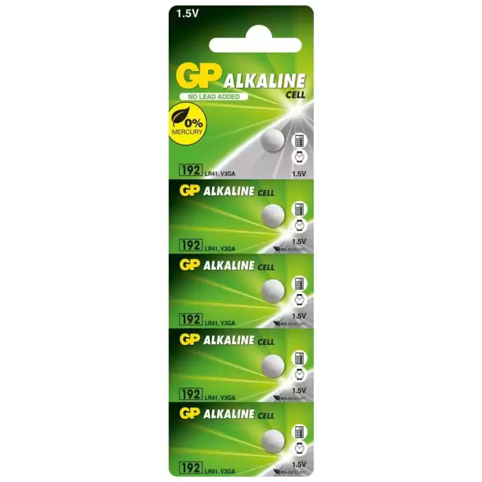 Gp Gp192-C5 Lr41Alkalin Düğme Pil 5Li Paket