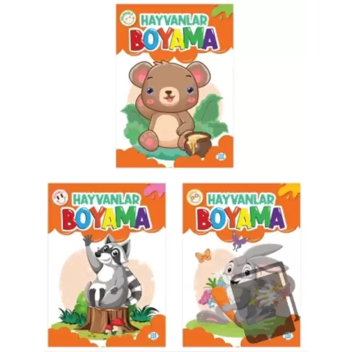 Hayvanlar Boyama Kitabı (3 Kitap)