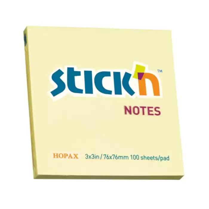 Hopax Stıckn Yapışkanlı Not Kağıdı 100 Yp 76X76 Sarı He21007 - 12li Paket
