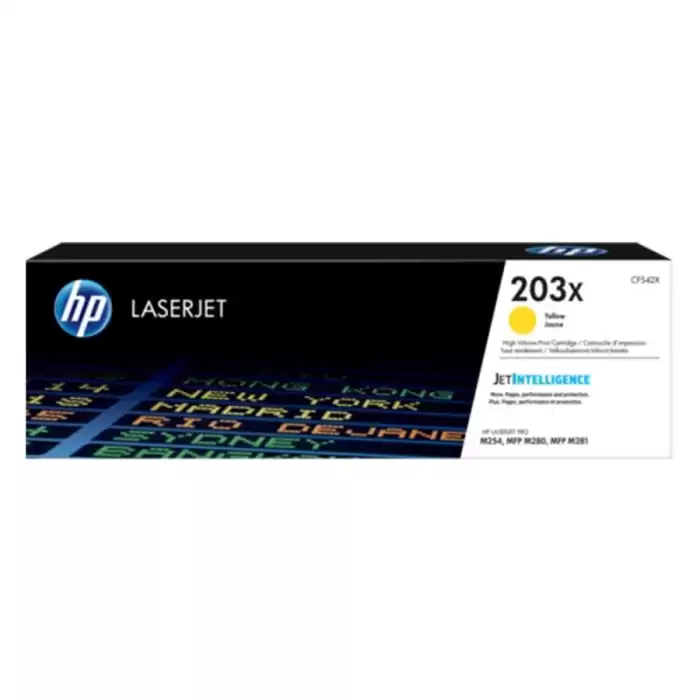 Hp 203X Yellow Sarı Yüksek Kapasite 2.500 Sayfa Toner Cf542X