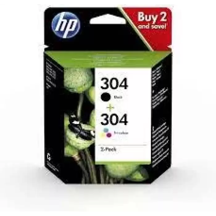 Hp 304 Black-Color Siyah-Renkli Multi Paket 3Jb05Ae