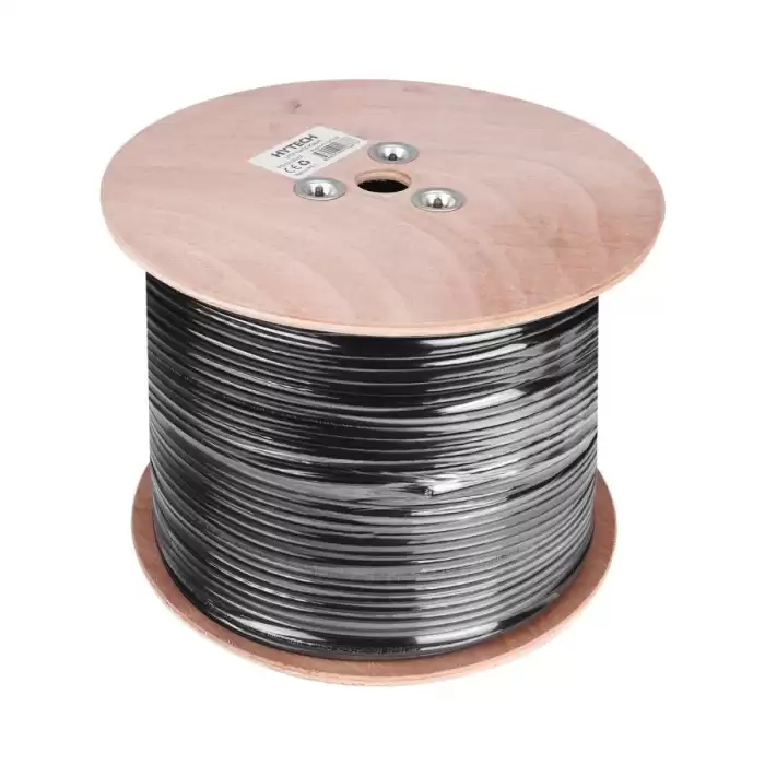 Hytech Hy-Cat629 305Mt  Outdoor Gri-Siyah 0.56Mm 23Awg Utp Cat6 Dış Ortam Kablosu