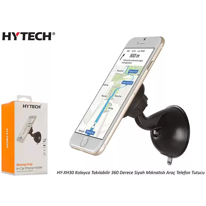 Hytech Hy-Xh30 Kolayca Takılabilir 360 Derece Siyah Mıknatıslı Telefon Tutucu