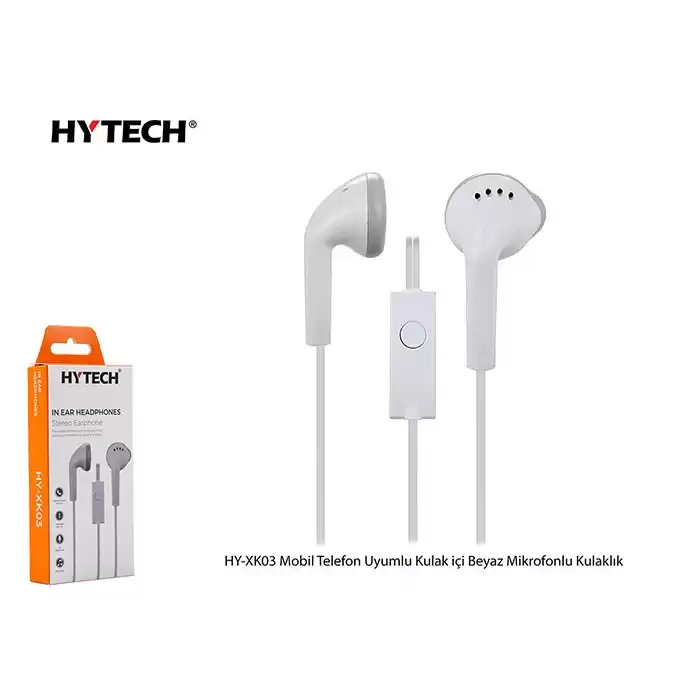 Hytech Hy-Xk03 Mobil Telefon Uyumlu Kulak İçi Beyaz Mikrofonlu Kulaklık