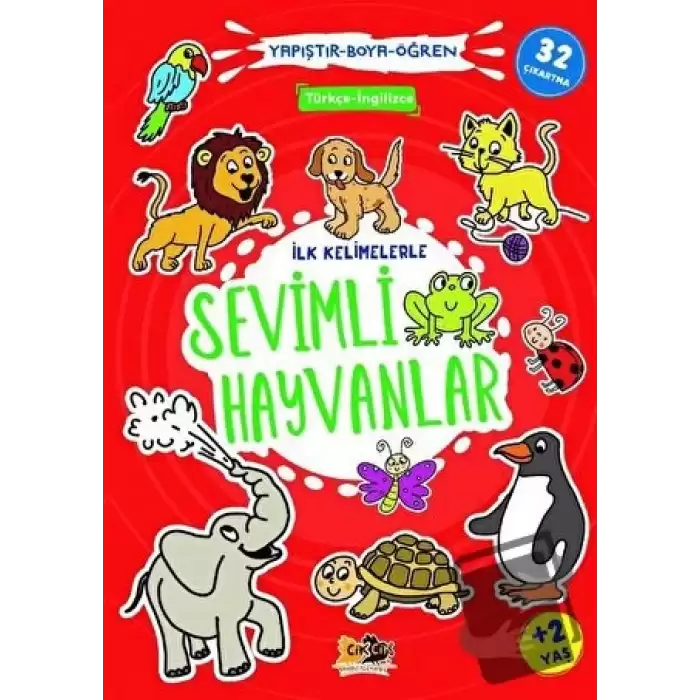 İlk Kelimelerle Sevimli Hayvanlar - Yapıştır-Boya-Öğren