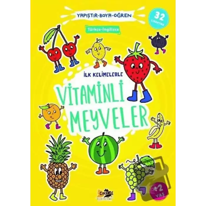 İlk Kelimelerle Vitaminli Meyveler - Yapıştır-Boya-Öğren