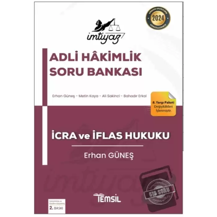 İmtiyaz Adli Hakimlik İcra ve İflas Hukuku Soru Bankası