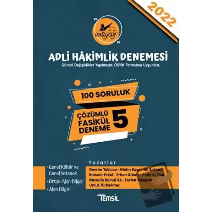 İmtiyaz Adli Hâkimlik Sınavı Çözümlü 5 Deneme 2024