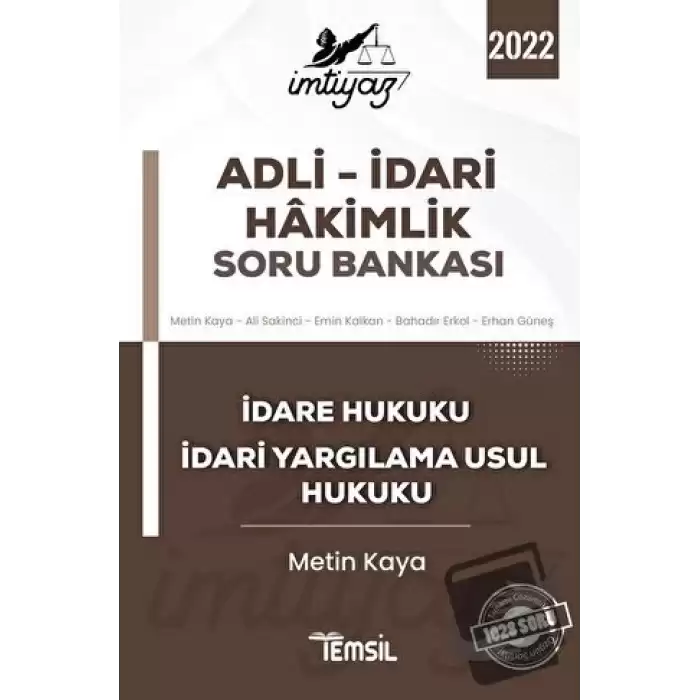 İmtiyaz Adli - İdari Hakimlik Soru Bankası