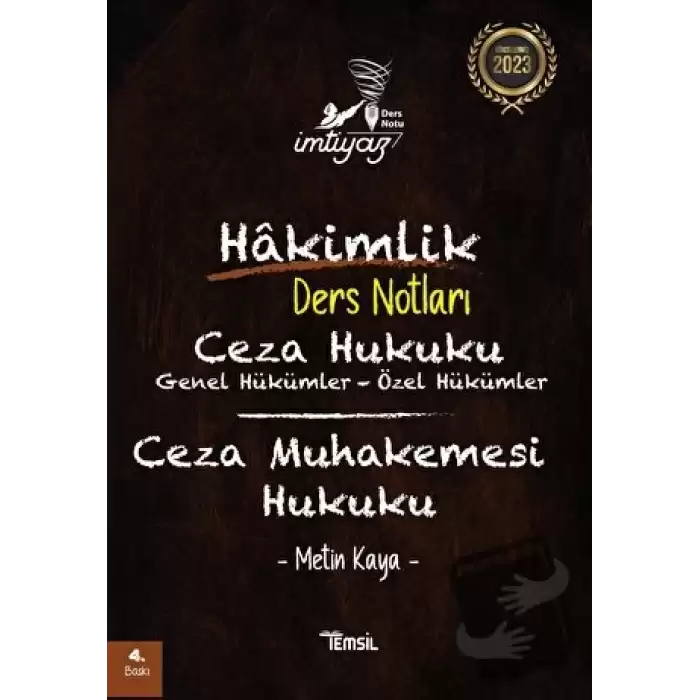 İmtiyaz Ceza Hukuku Ceza Muhakemesi Hukuku Hakimlik Ders Notları