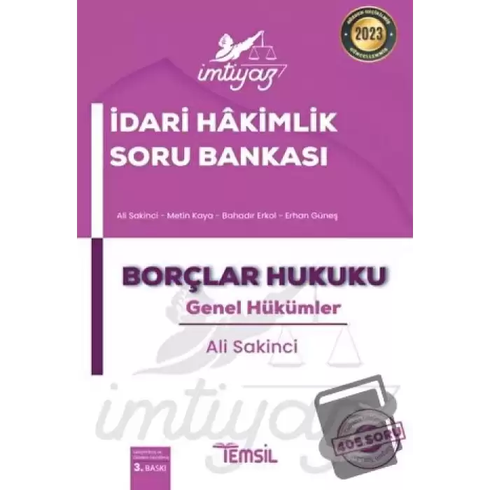 İmtiyaz İdari Hakimlik Soru Bankası Borçlar Hukuku Genel Hükümler