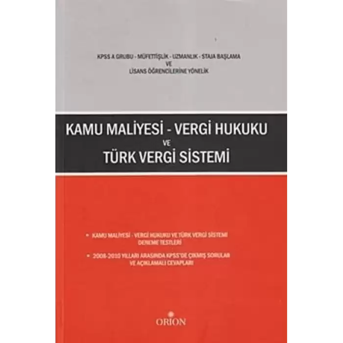 Kamu Maliyesi - Vergi Hukuku ve Türk Vergi Sistemi