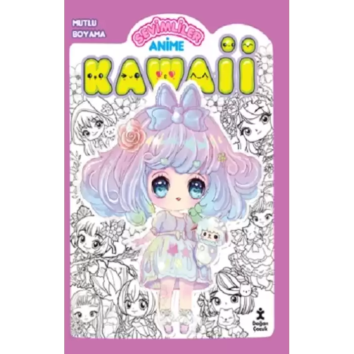 Kawaii Anime Mutlu Boyama 1 -Mor