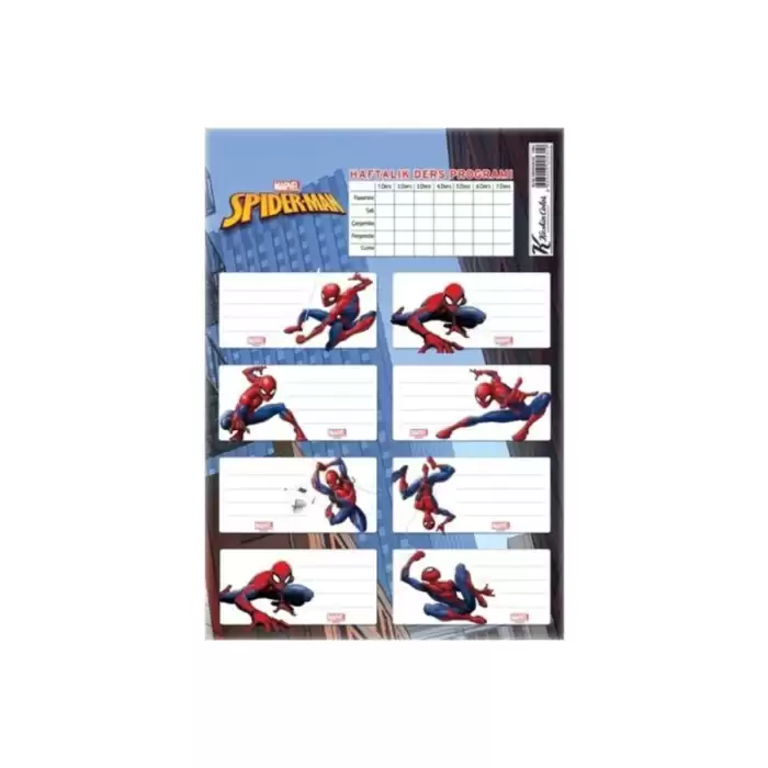 Keskin Color Okul Etiketi Spider Man Ders Proğramlı 3 Lü 220130-6