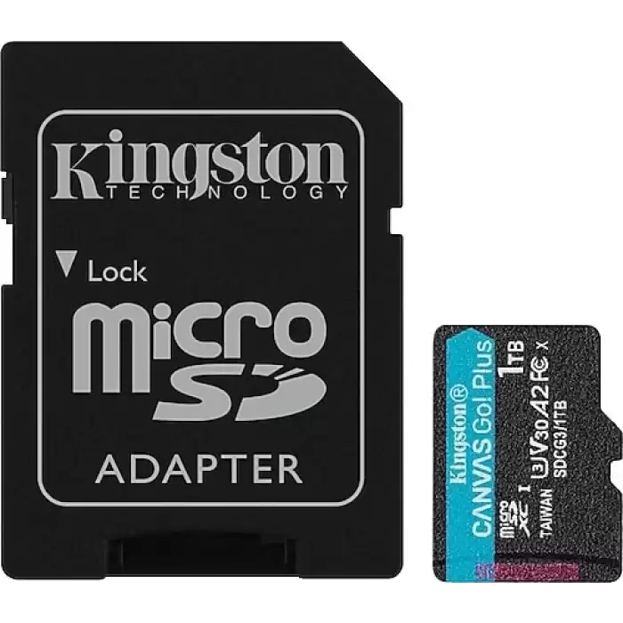 Kingston Sdcg3-1Tb 1Tb Microsdxc Canvas Go Plus 170R A2 U3 V30 Card + Adp Hafıza Kartı