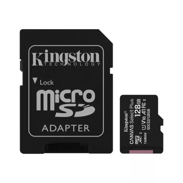 Kingston Sdcs2-128Gb 128Gb Micsdxc Canvas Select Plus 100R A1 C10 Card + Adp Hafıza Kartı