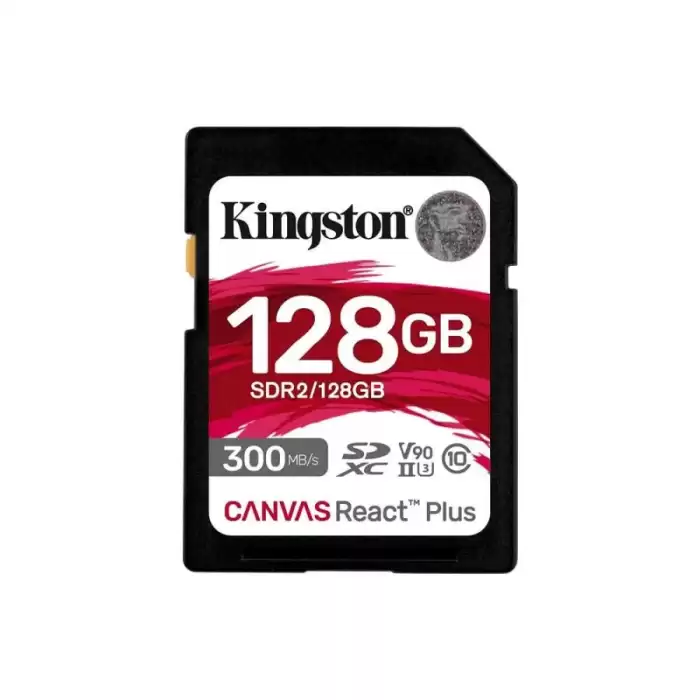 Kingston Sdr2-128Gb Canvas React Plus Sdxc Uhs-Iı 300R-260W U3 V90 For Full Hd-4K-8K Hafıza Kartı