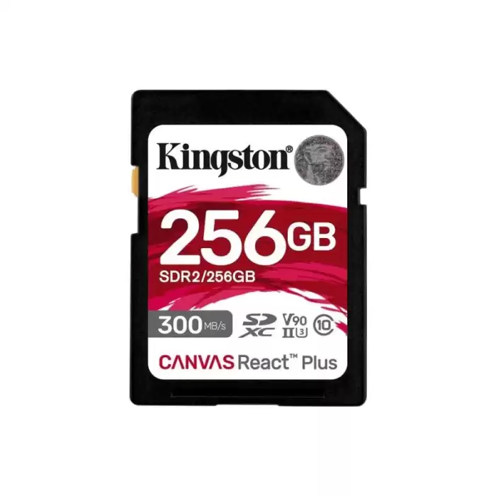 Kingston Sdr2-256Gb Canvas React Plus Sdxc Uhs-Iı 300R-260W U3 V90 For Full Hd-4K-8K Hafıza Kartı