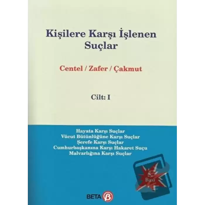 Kişilere Karşı İşlenen Suçlar Cilt 1