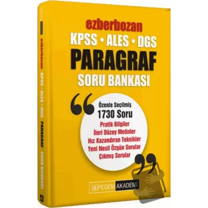 KPSS ALES DGS Ezberbozan Paragraf Soru Bankası