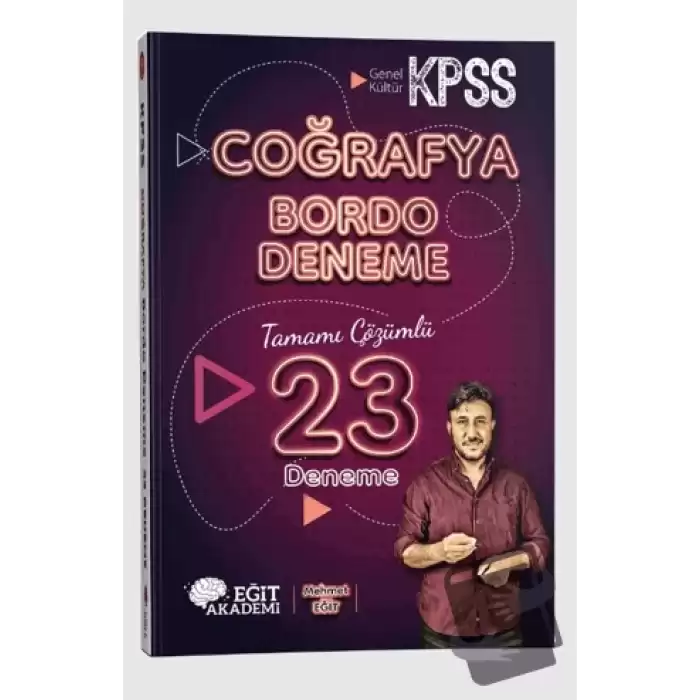 KPSS Coğrafya Tamamı Çözümlü 23 Bordo Deneme Sınavı