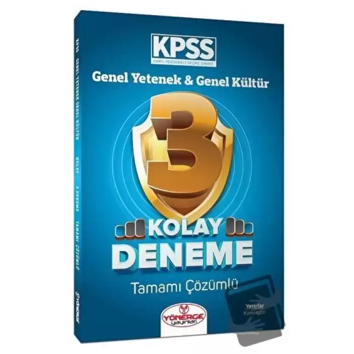 KPSS Genel Yetenek Genel Kültür Kolay 3 Deneme Çözümlü