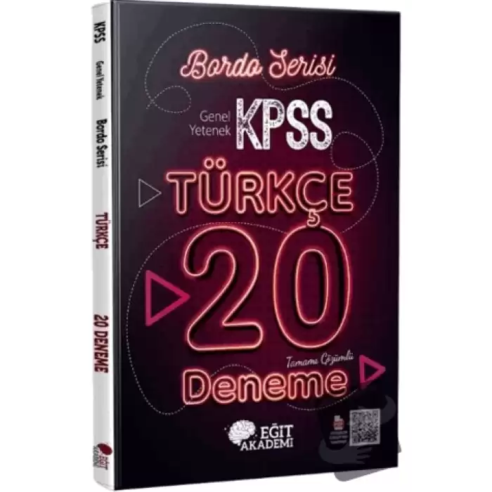 KPSS Türkçe Tamamı Çözümlü 20 Bordo Deneme Sınavı