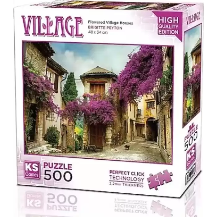 Ks Games Puzzle 500 Flowered Village Houses 20062