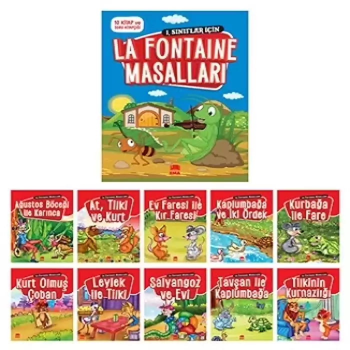 La Fontaine Masalları (10 Kitap+Soru Kitapçığı)