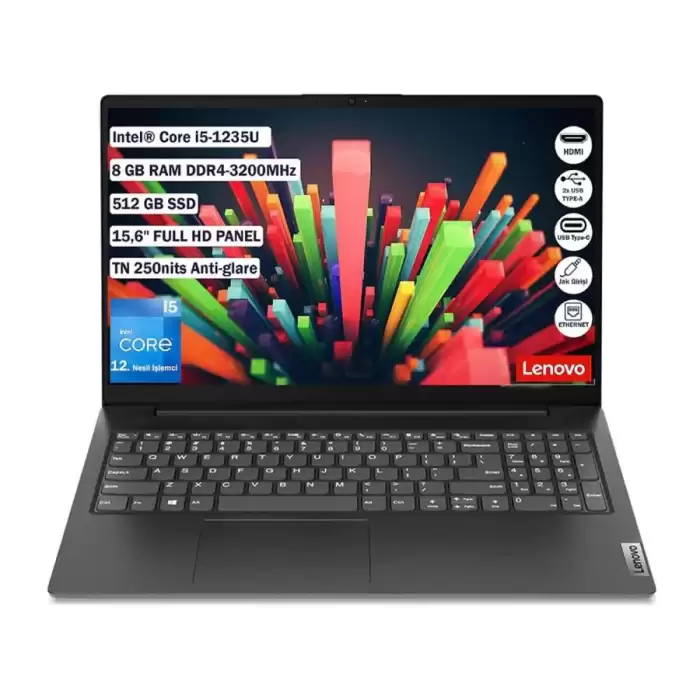 Lenovo V15 G3 Iap 82Tt00A5Tx İ5-1235U 8 Gb 512 Gb Ssd 15.6 Full Hd Freedos Notebook