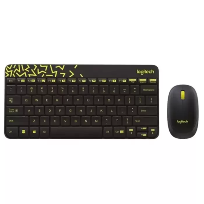 Logitech 920-008215 Mk240 Siyah-Sarı Kablosuz Klavye Mouse Set