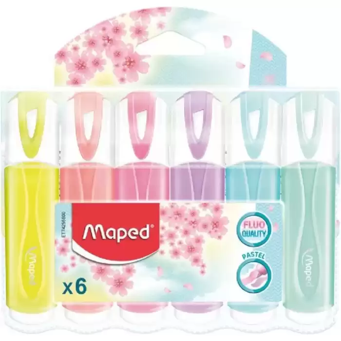 Maped Fosforlu Kalem Pastel Renk 6 Lı 742558