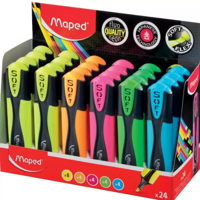 Maped Fosforlu Kalem Ultra Yumuşak Uç Karışık 746037 - 24lü Paket