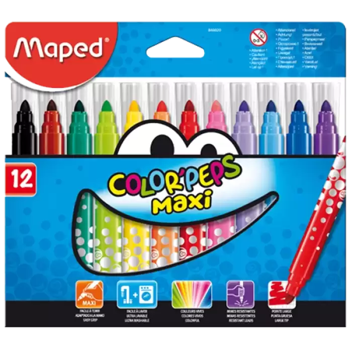 Maped Keçeli Boya Kalemi Maxi 12 Renk 846020