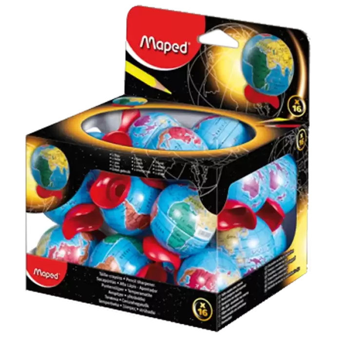 Maped Öğrenci Kalemtıraşı Globe Metal Küre Hazneli 16 Lı 51111 - 16lı Paket