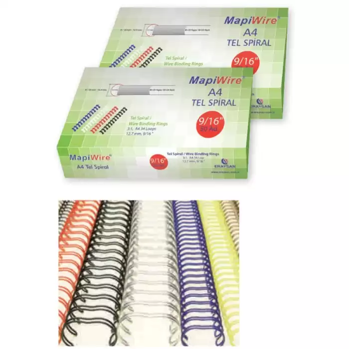 Mapiwire Spiral Tel 3:1 Aralık 15-30 Yp 100 Lü 5/16 Beyaz 210 03 00 - 100lü Paket