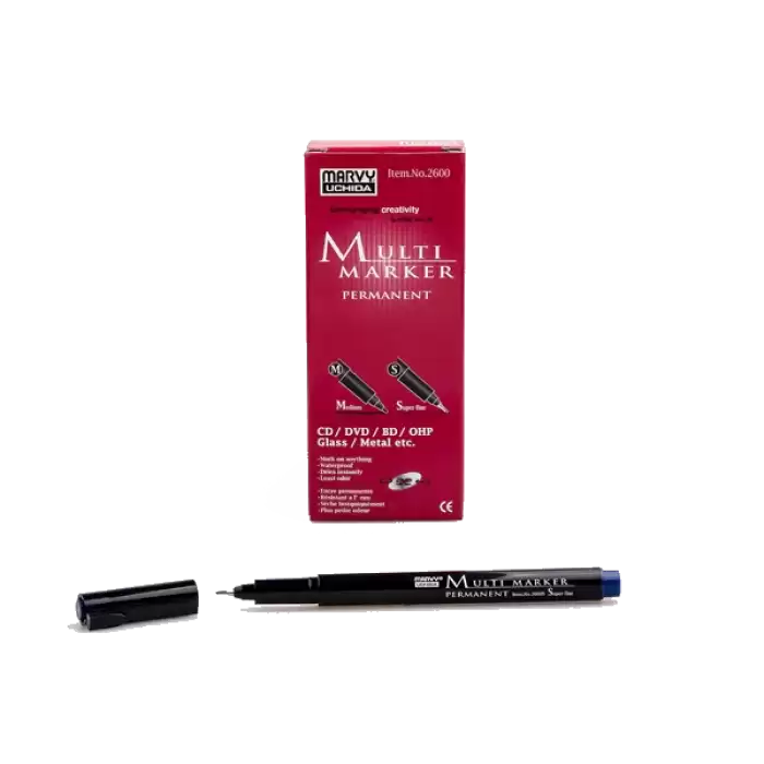 Marvy Asetat Kalemi Permanent S Seri Mavi 2600S-3 - 12li Paket