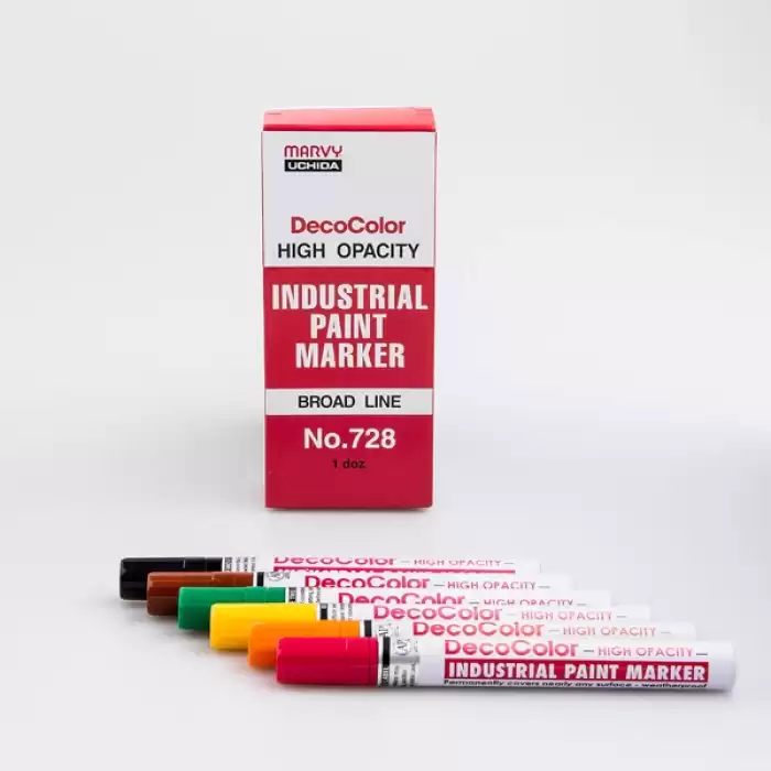 Marvy Markör İndustrial Paint Suya Ve Isıya Dayanıklı Fiber Uç 4.5 Mm Siyah 728 - 12li Paket