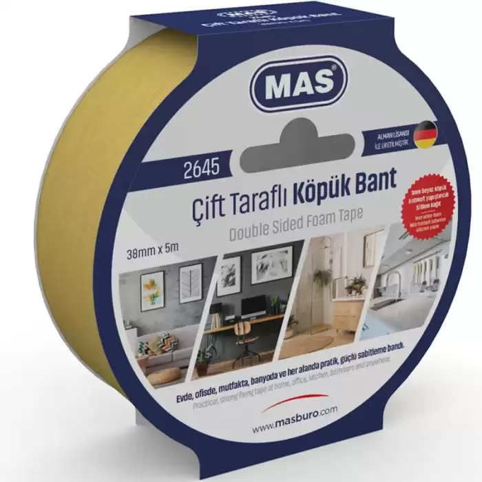 Mas Çift Taraflı Köpük Bant 38 Mm X 5 M 2645