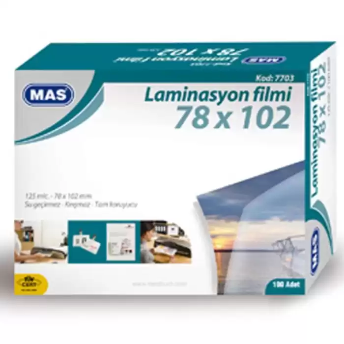 Mas Laminasyon Filmi Parlak 78X102 125 Mic 7703 - 100lü Paket