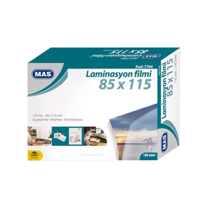 Mas Laminasyon Filmi Parlak 85X115 125 Mıc 7704 - 100lü Paket