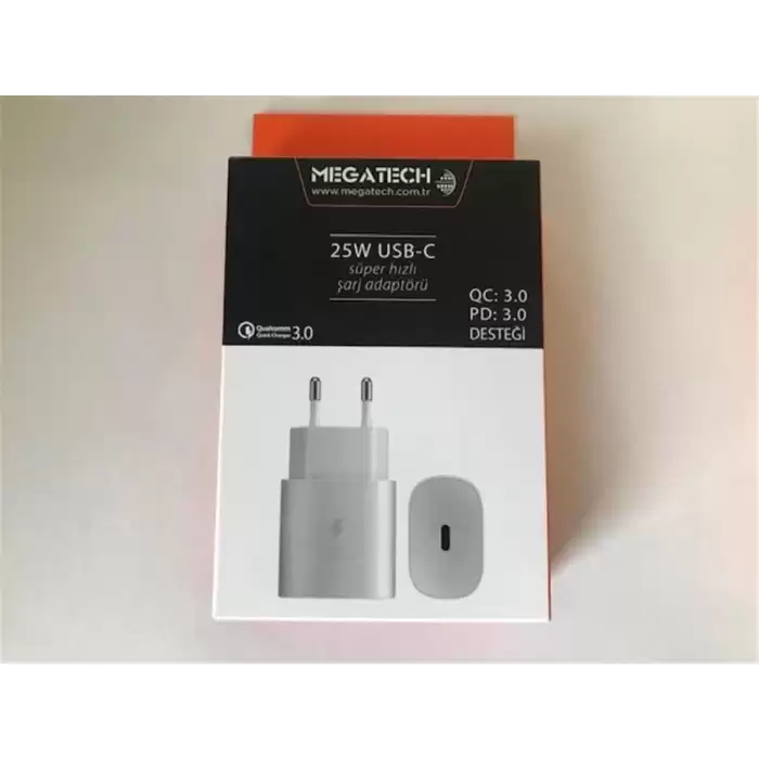 Megatech 25W Beyaz Usb-C Şarj Kafa Qc:3.0-Pd:3.0