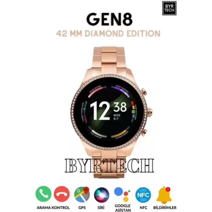 Megatech Gen 8 42 Mm Gps-Nfc-Siri Destekli Smartwatch Diamond Edition Akıllı Saat