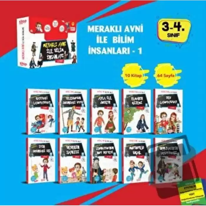 Meraklı Avni ile Bilim İnsanları Serisi - 1 (10 Kitap - Etkinlik Testi - Değerlendirme Testi)