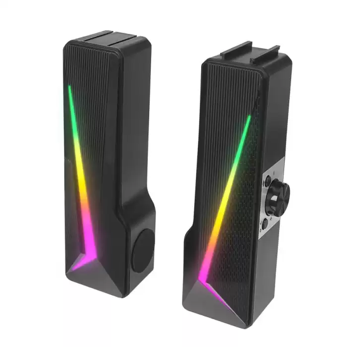 Mikado Md-S157 2.0 5Wx2Ch Rgb Ledli Oyuncu Siyah Usb Sound Bar Speaker Hoparlör